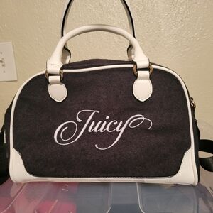 Juicy Couture Liquorice Raising Star Bowler Crossbody Bag Black White